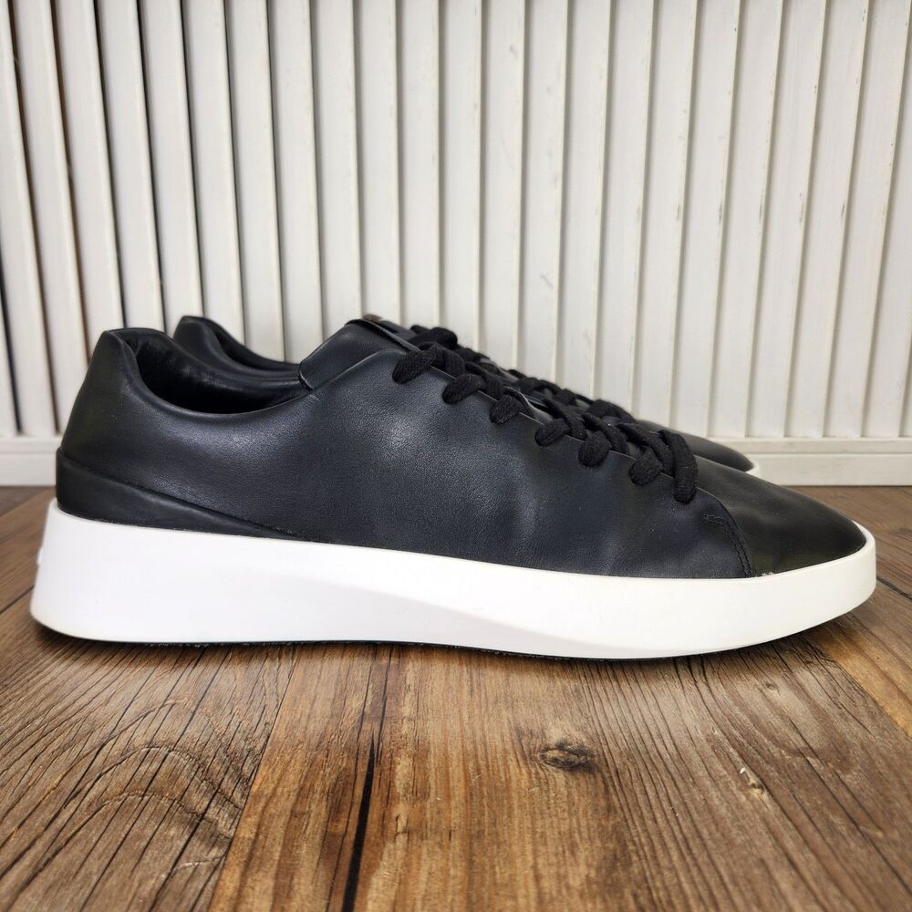 Wolf & Shepherd Cruise Lo Leather Shoes Mens Sz 11.5 Black White Lace Up Sneaker